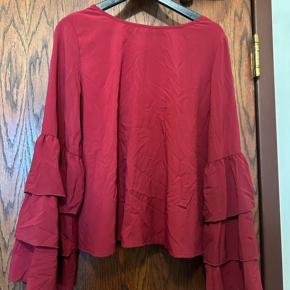 Cherry, red blouse, women’s size large - Picture 2 of 4